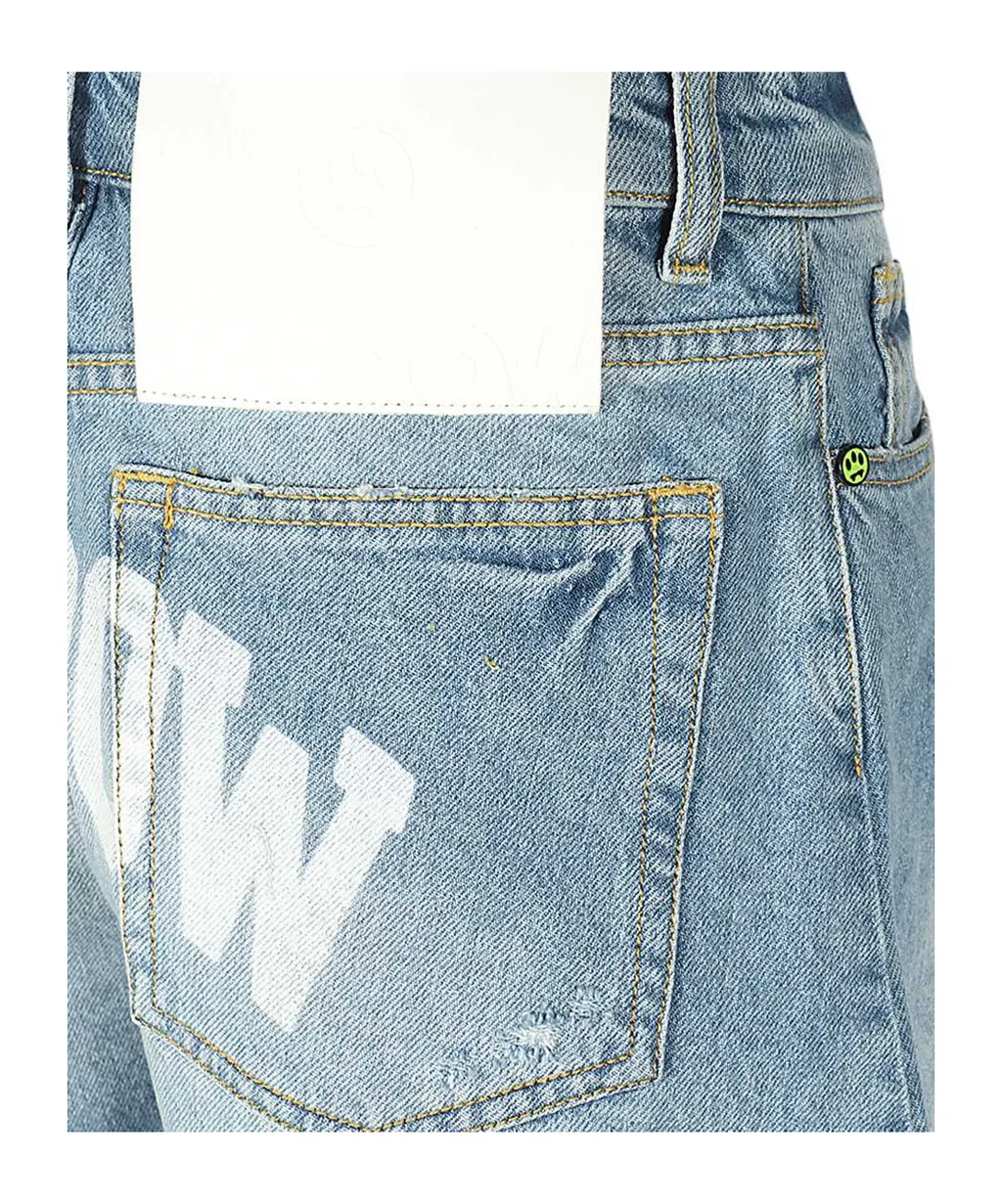 Logo-Print Denim Shorts