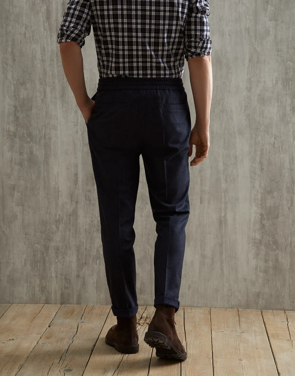 Drawstring Pleated Trousers