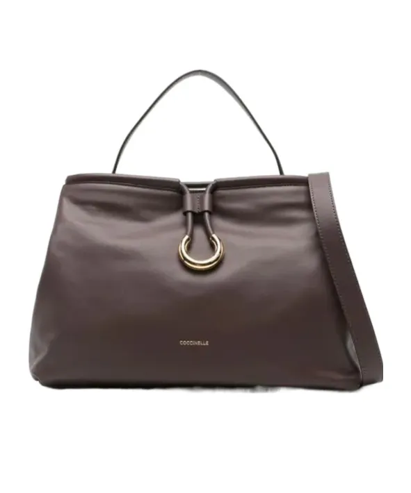 Ring-Detail Top-Handle Shoulder Bag