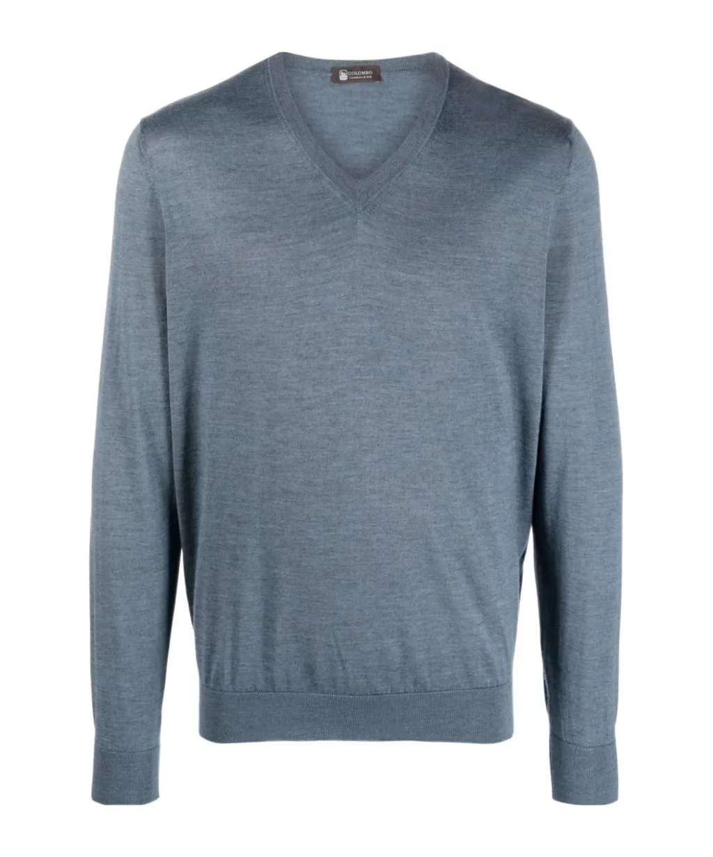 Fine-Knit V-Neck Jumper