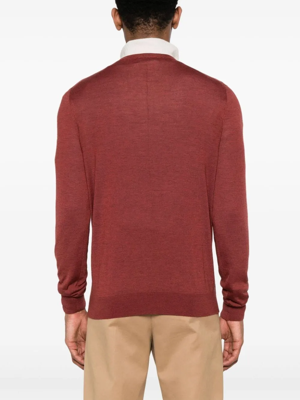 Fine-Knit V-Neck Jumper