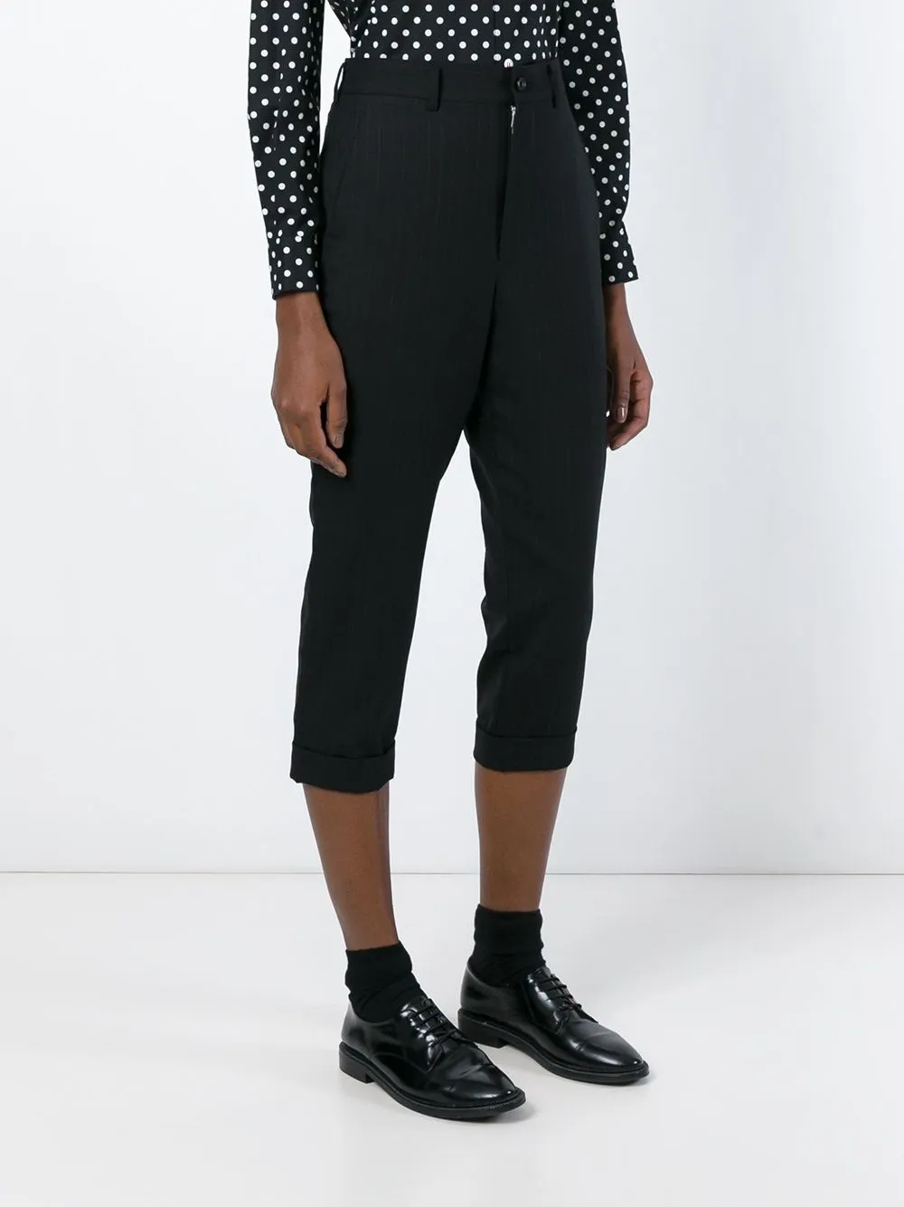 Cropped Pinstripe Trousers