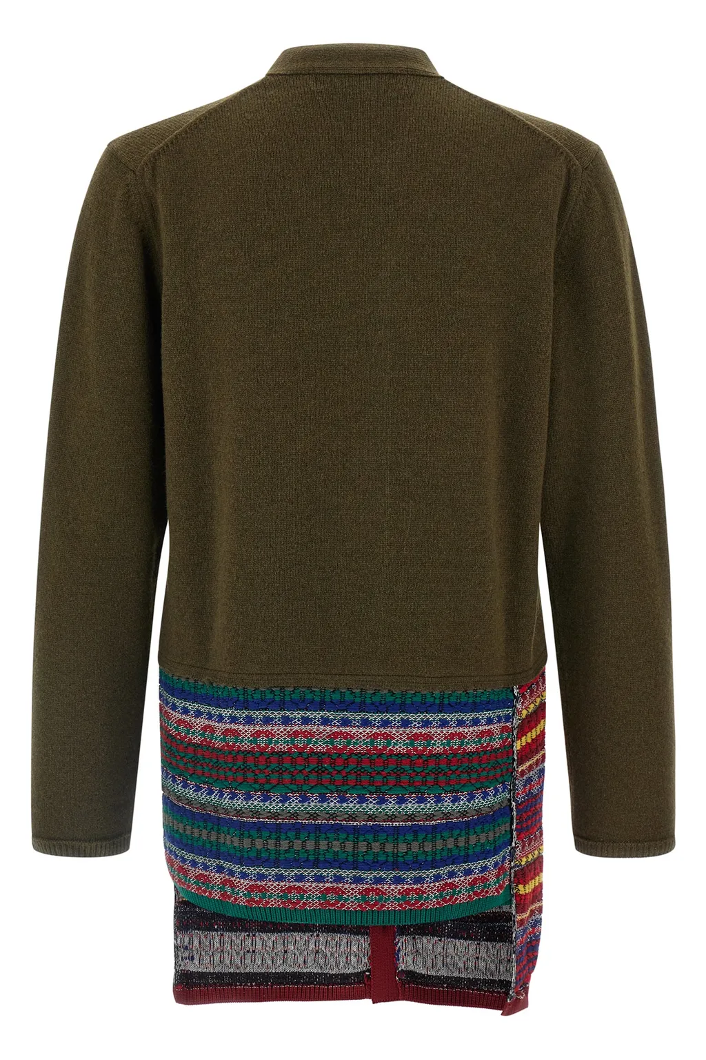 Jacquard Insert Knit Cardigan