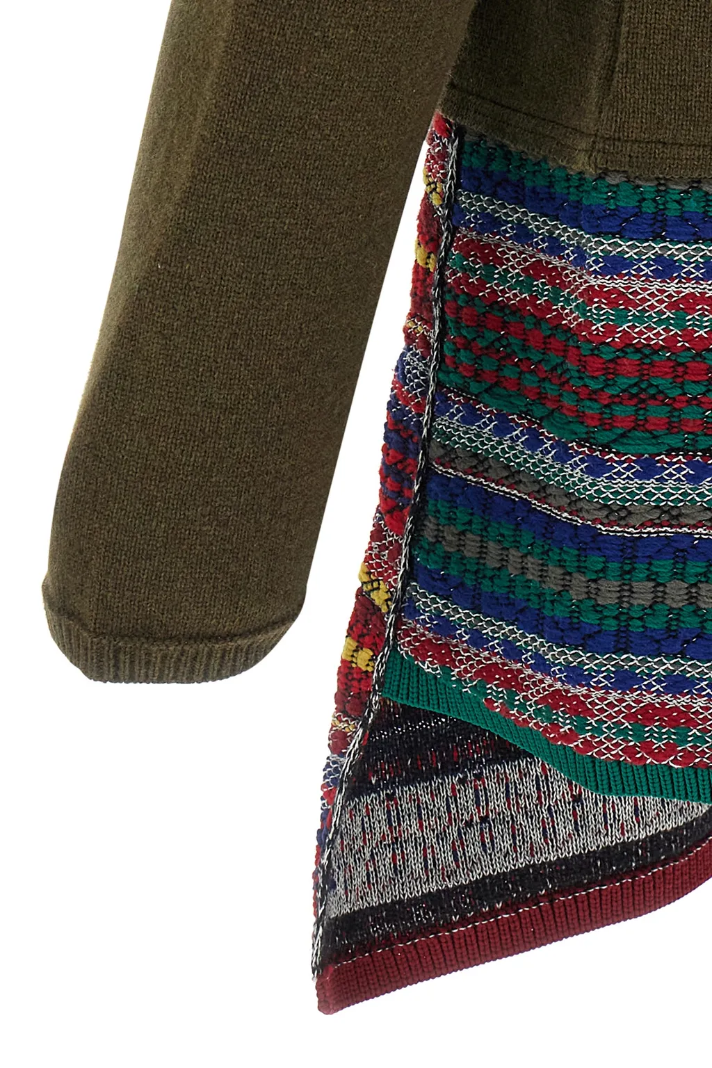 Jacquard Insert Knit Cardigan