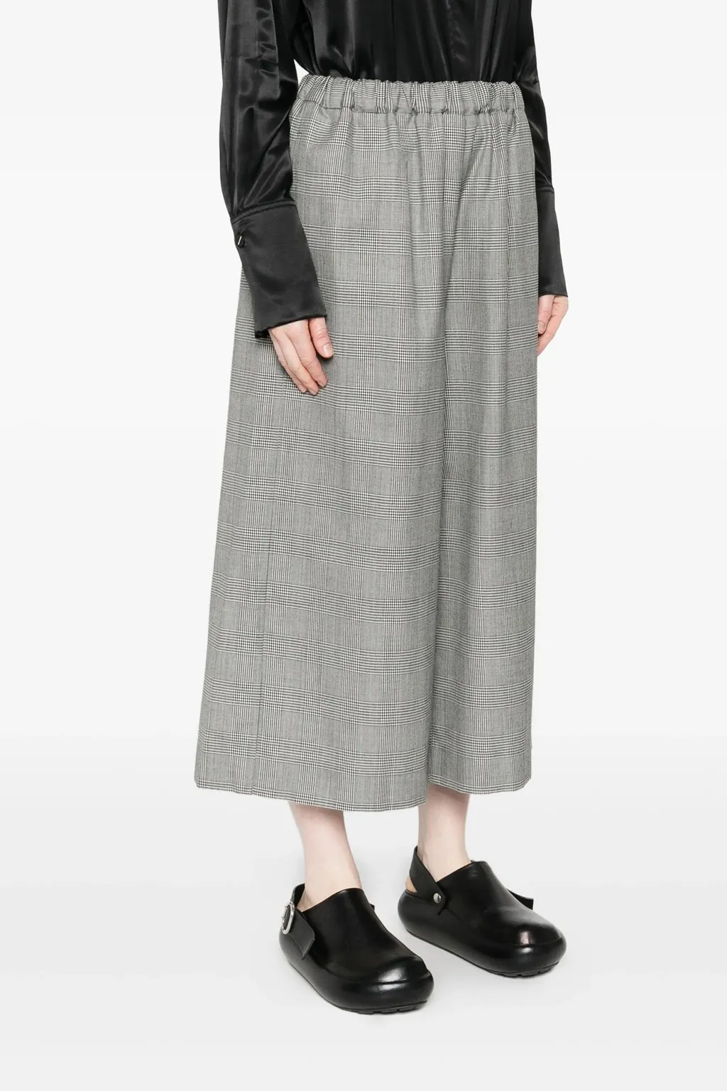 Houndstooth Wide-Leg Trousers