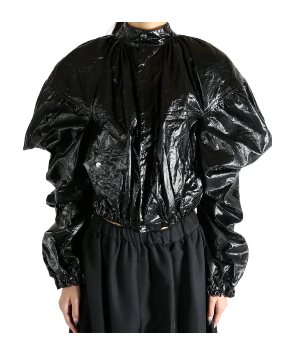Balloon-Sleeve Cropped Jacket