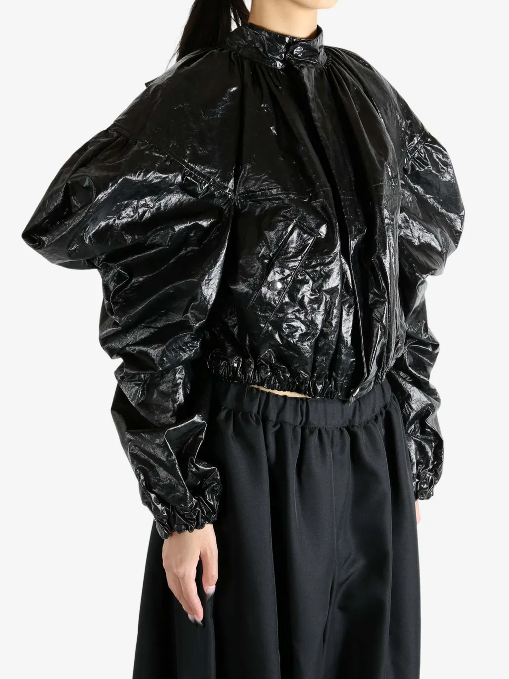 Balloon-Sleeve Cropped Jacket