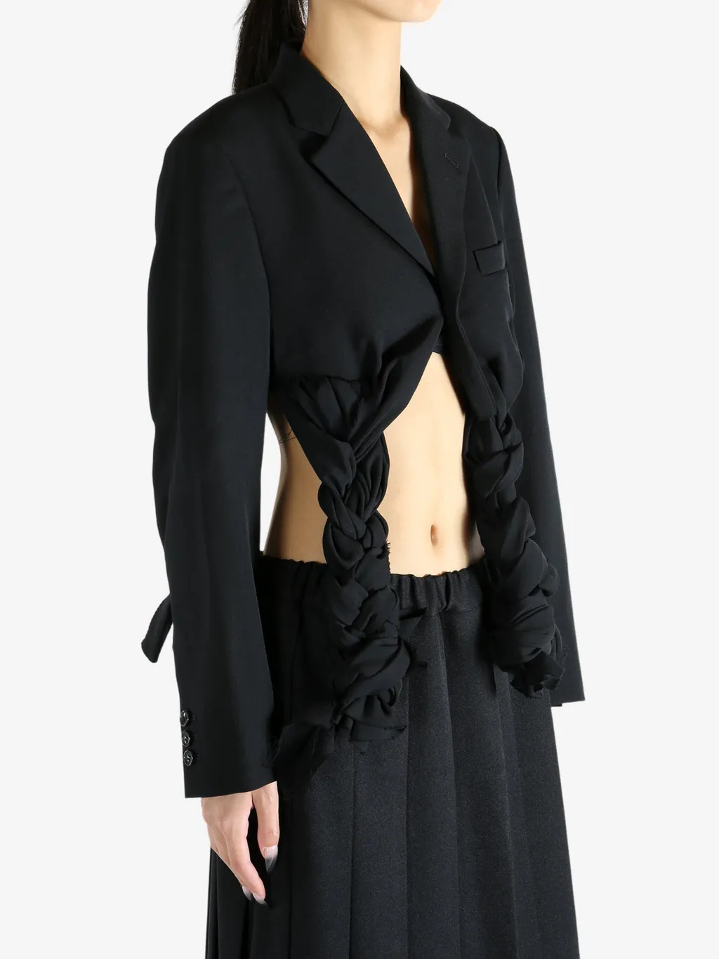 Braided-Detail Cropped Jacket