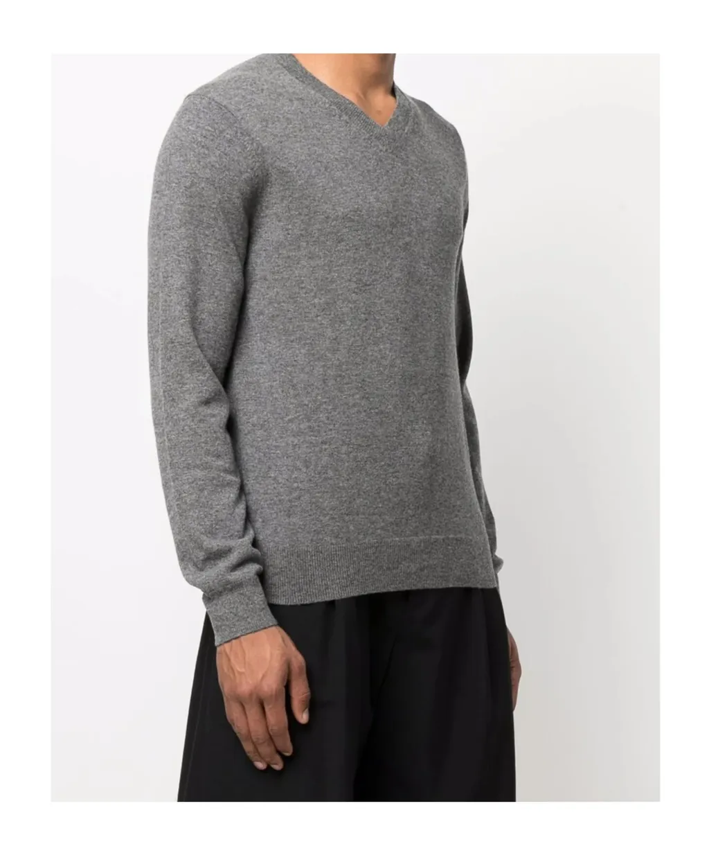 Long-Sleeved V-Neck Sweater