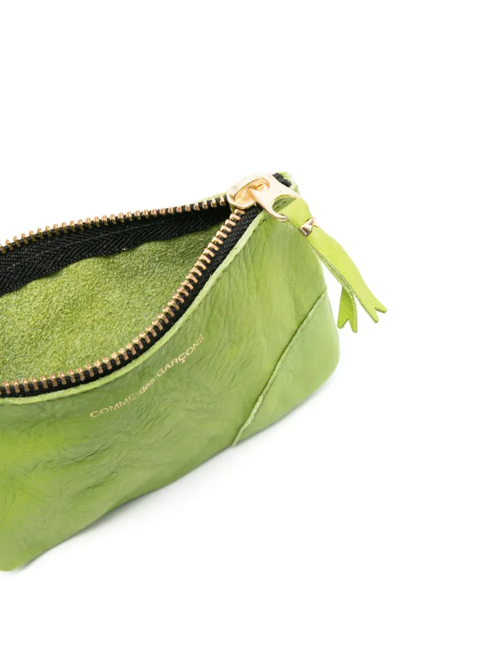 Washed Zip-Up Leather Pouch