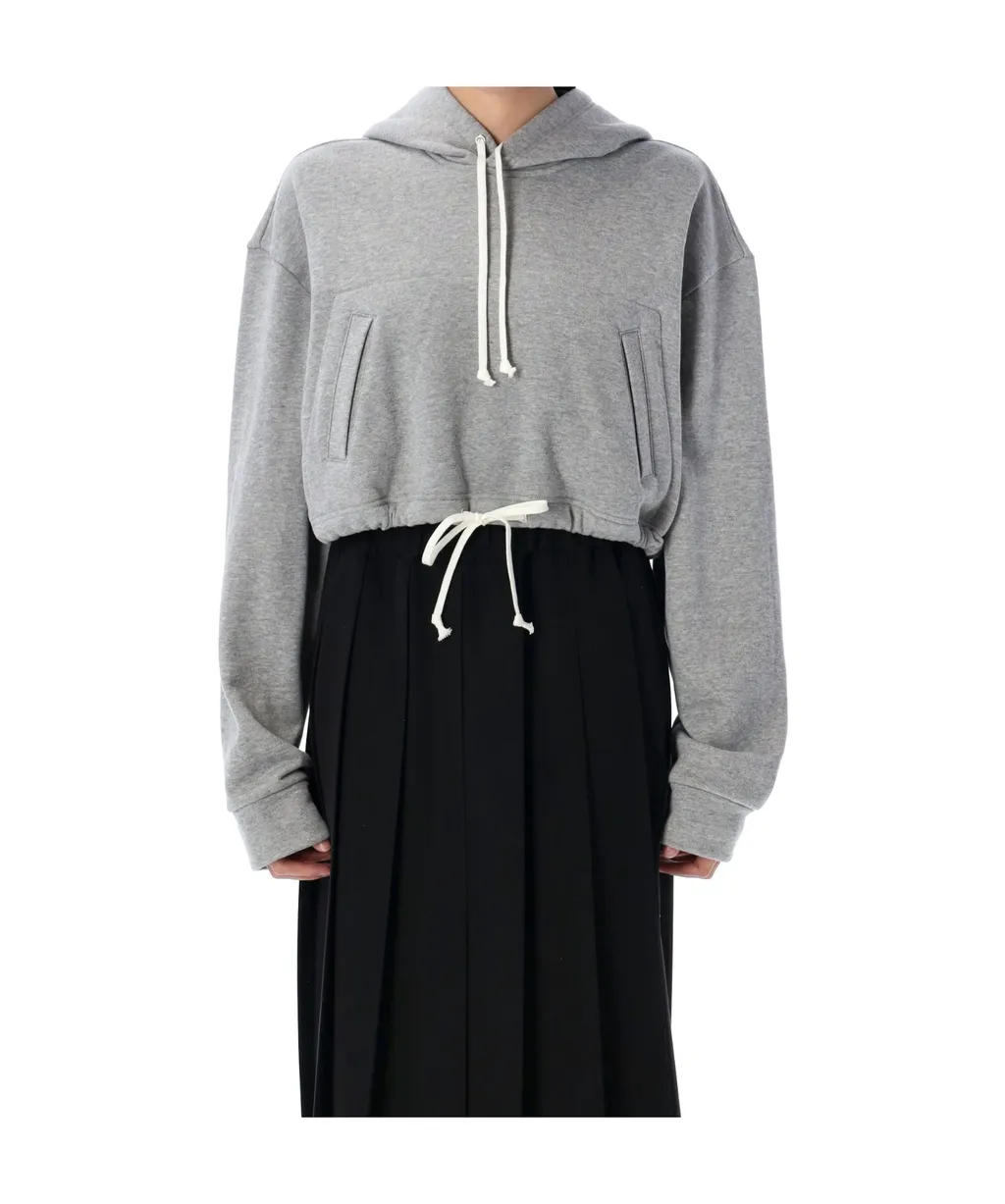 Drawstring Cropped Hoodie