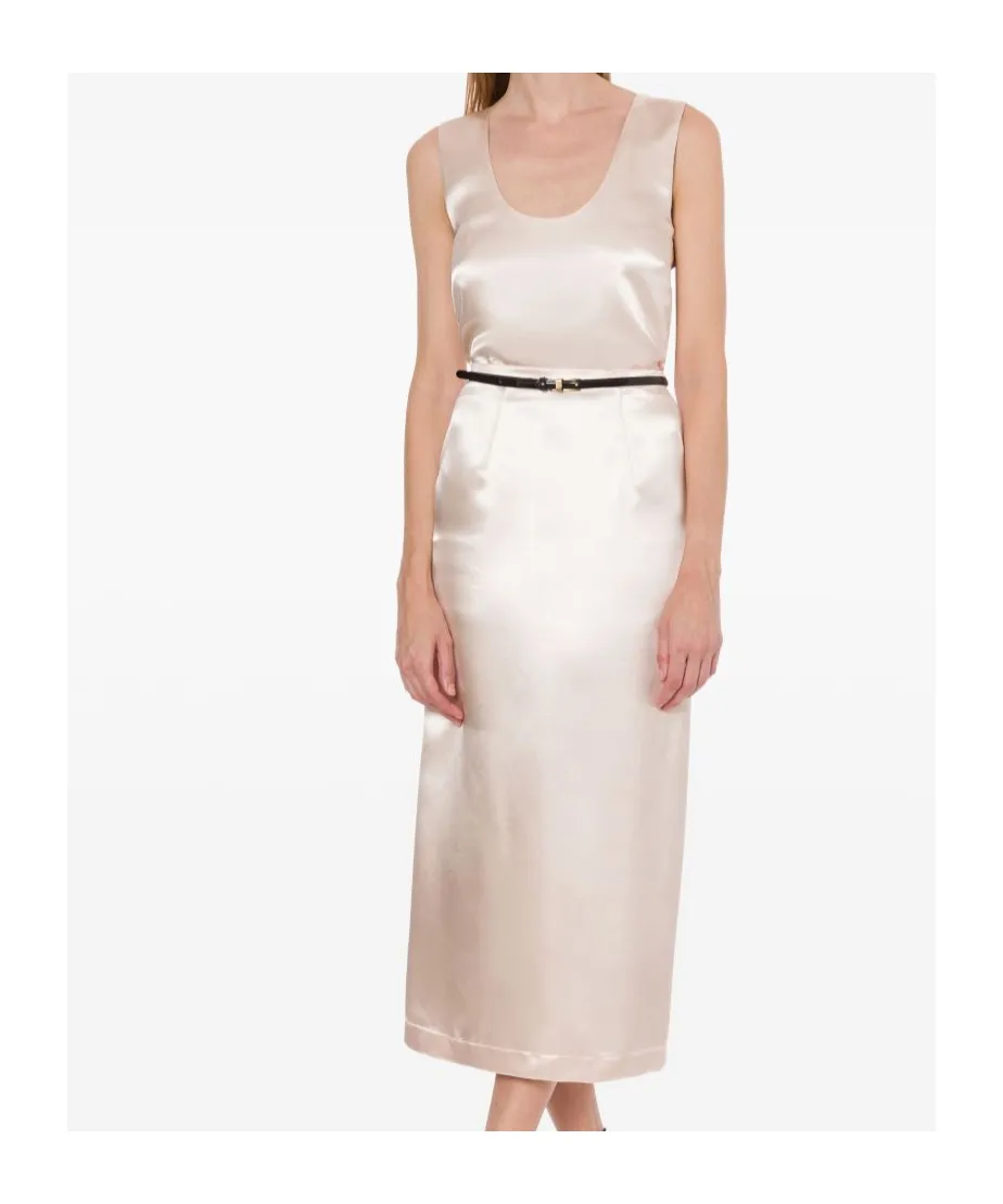 Sleeveless U-Neck Satin Vest