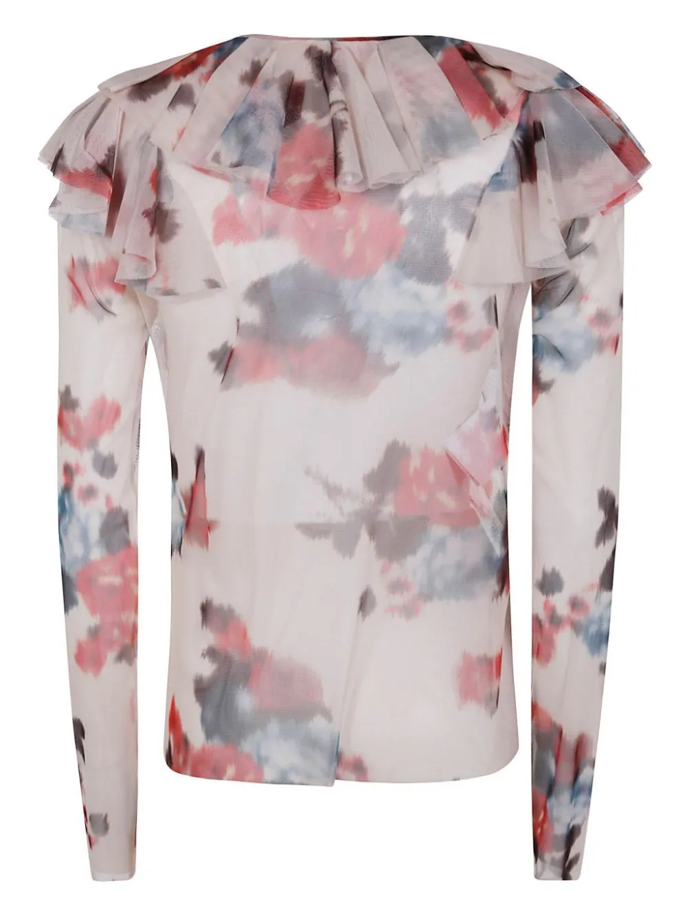 Floral Printed Tulle Shirt