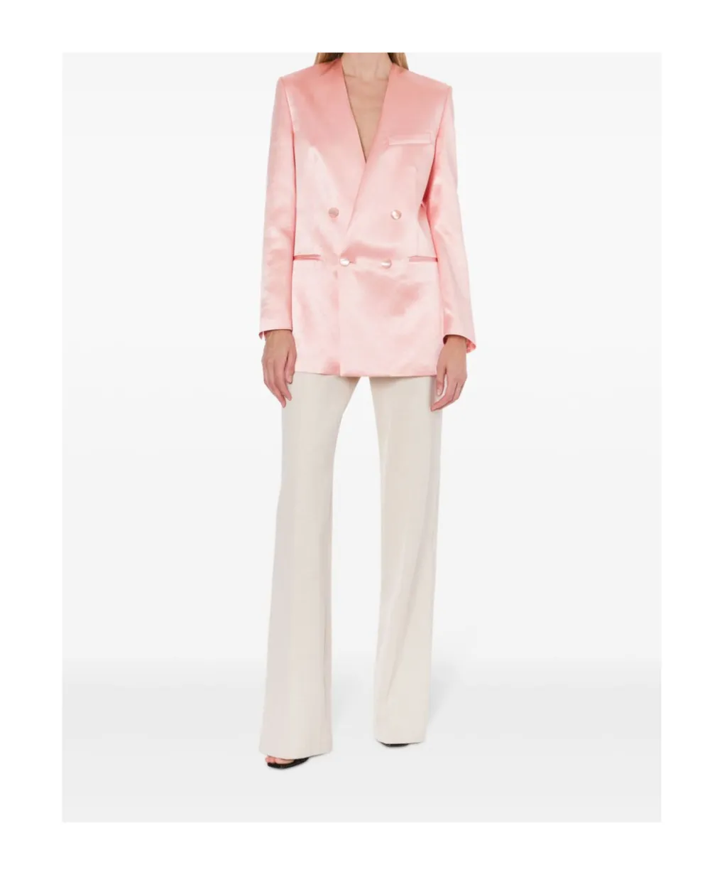 Double Breasted Satin Blazer