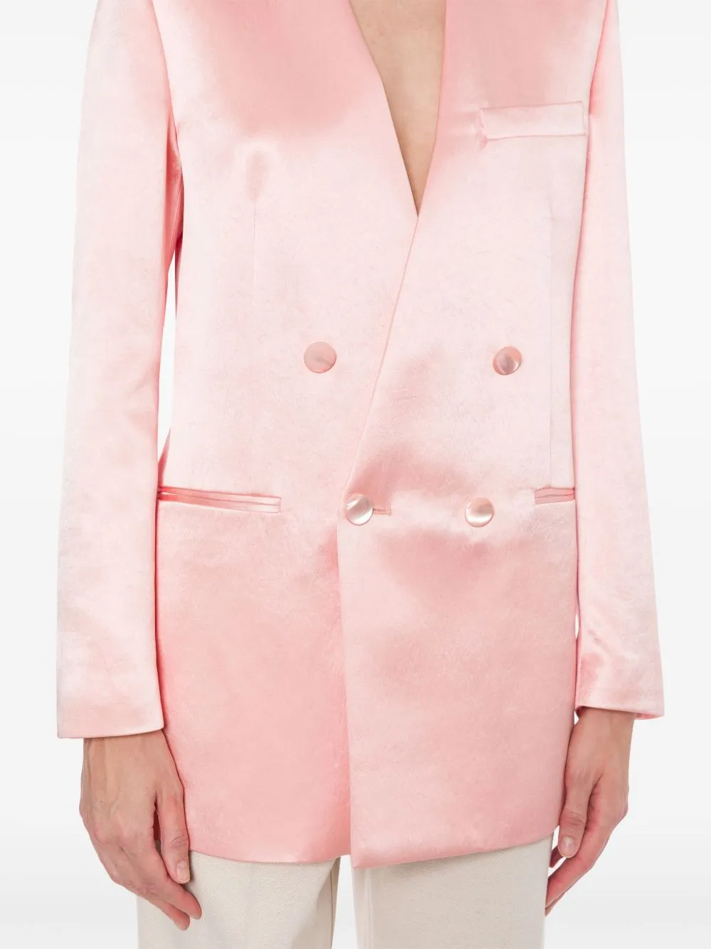 Double Breasted Satin Blazer