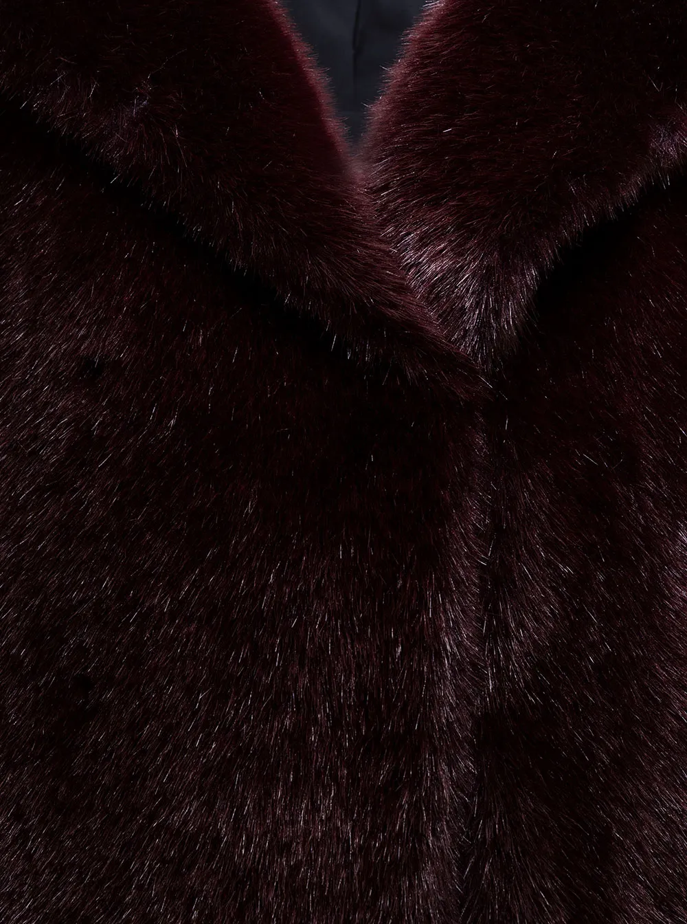 Lapel Sleeveless Fur Coat