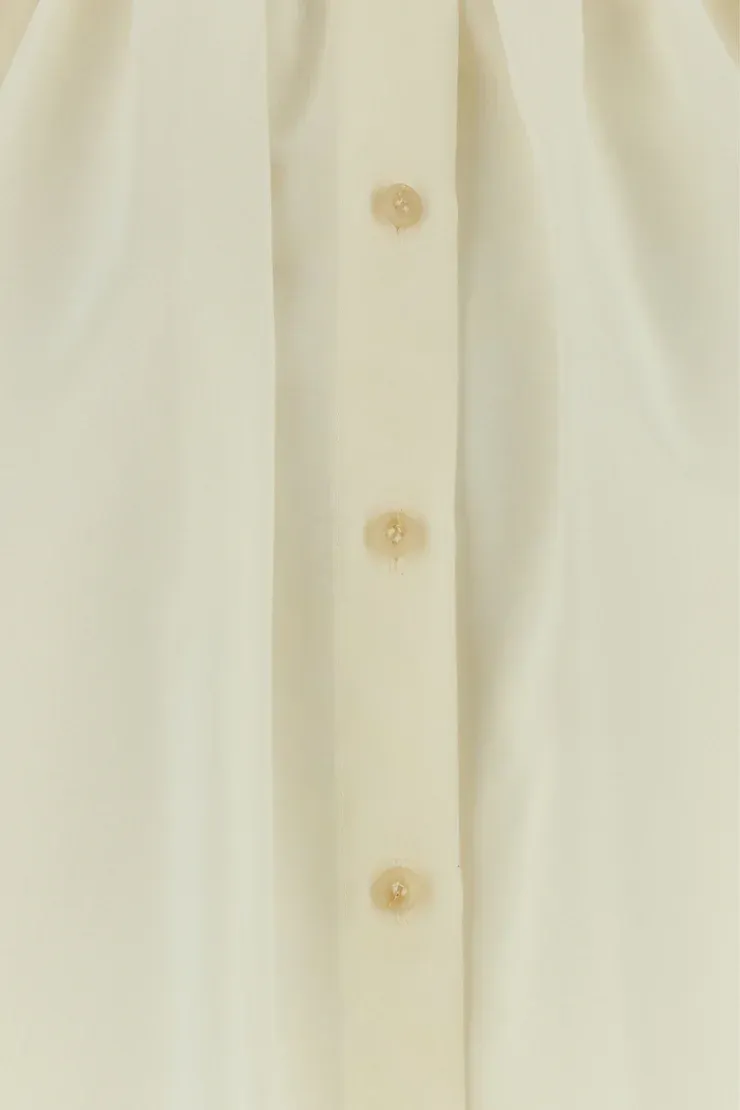 Ruched Boat-Neck Blouse