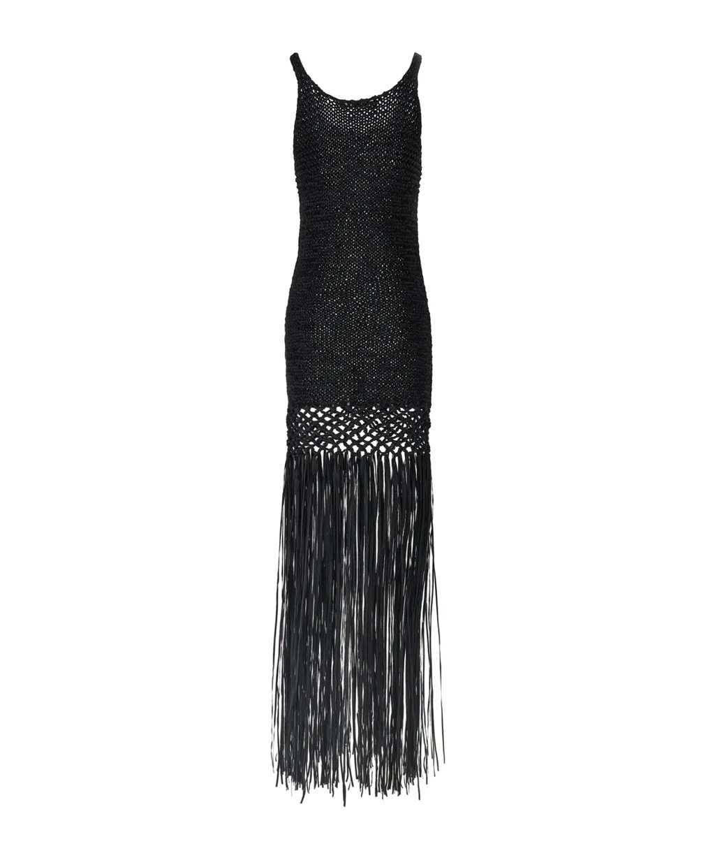 Philosophy Di Lorenzo Serafini Fringed Weaved Dress