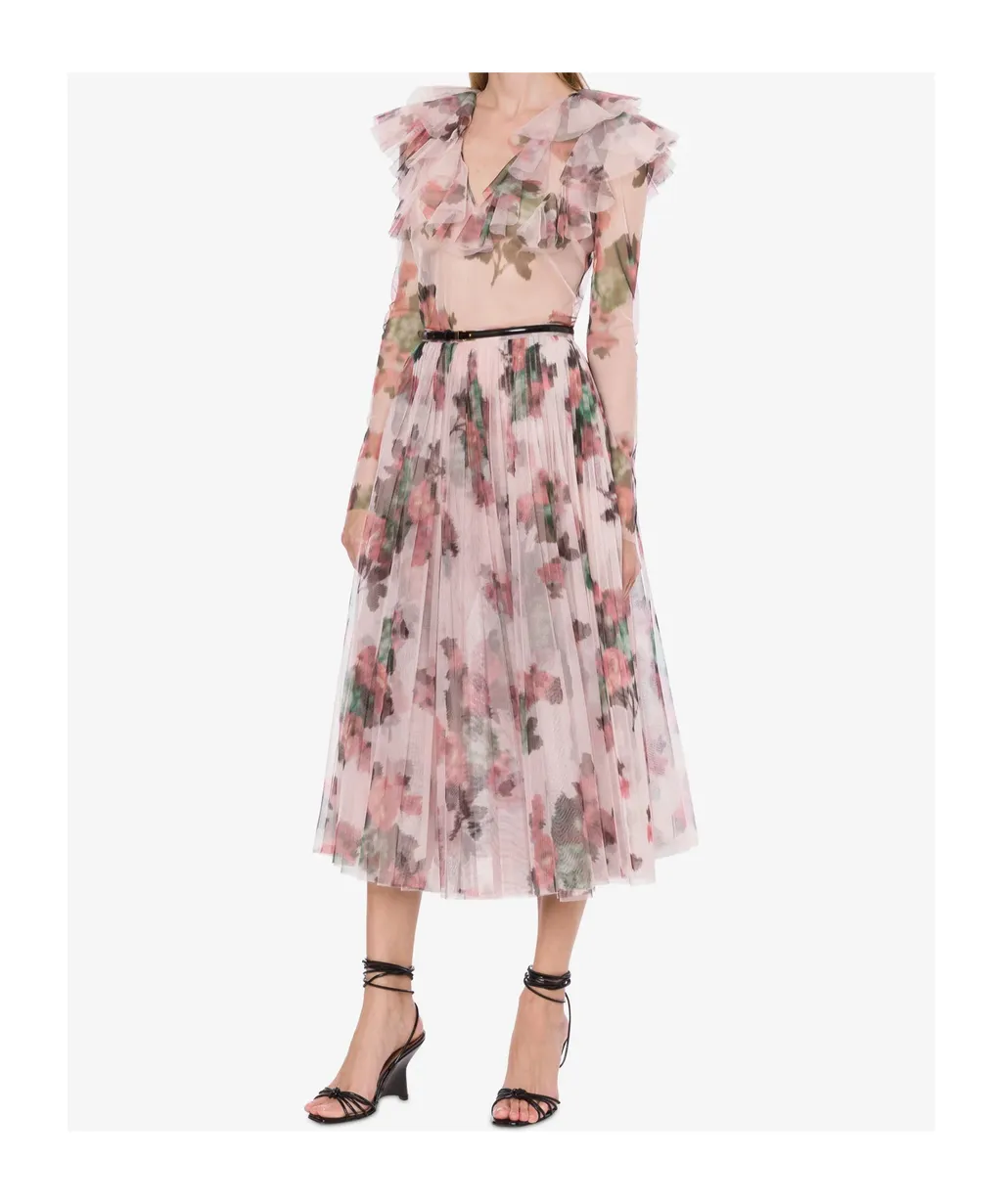Tulle Flower Printed Blouse