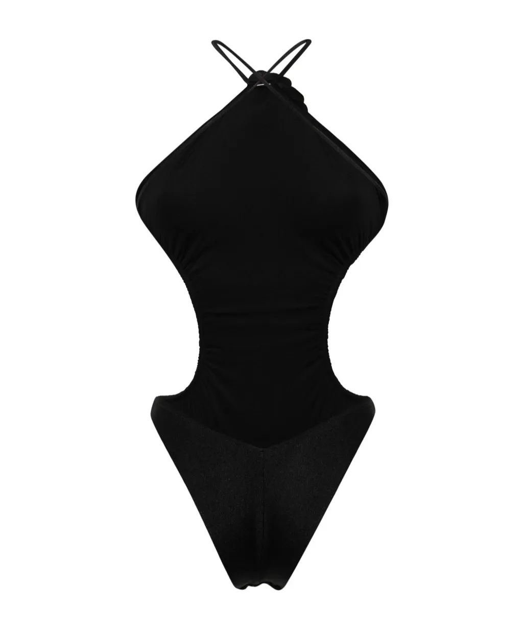 Floral Decal One-Piece Swimsuit