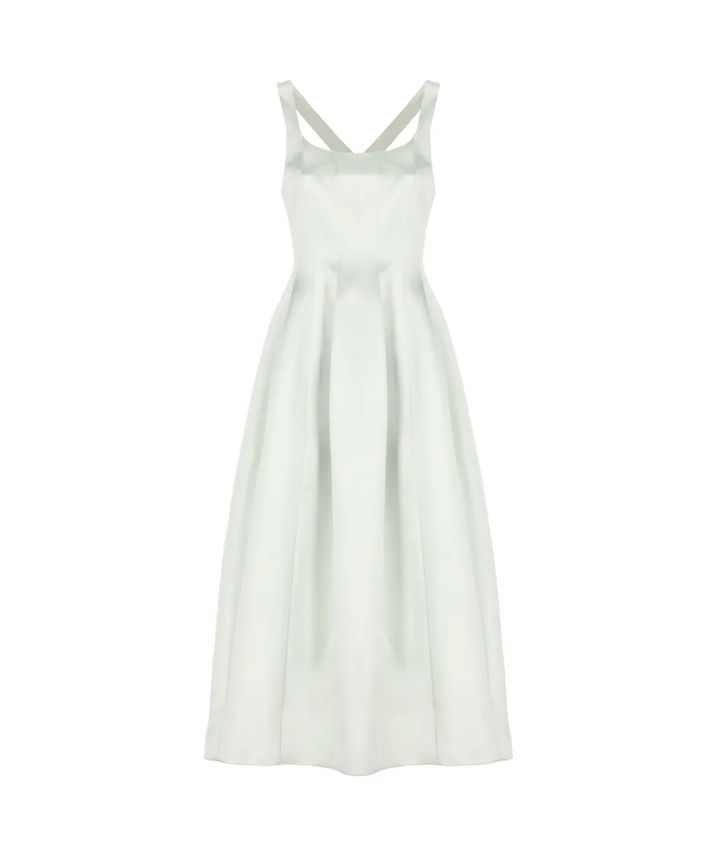 Philosophy Di Lorenzo Serafini Crossover Shoulder Strap Midi Satin Dress