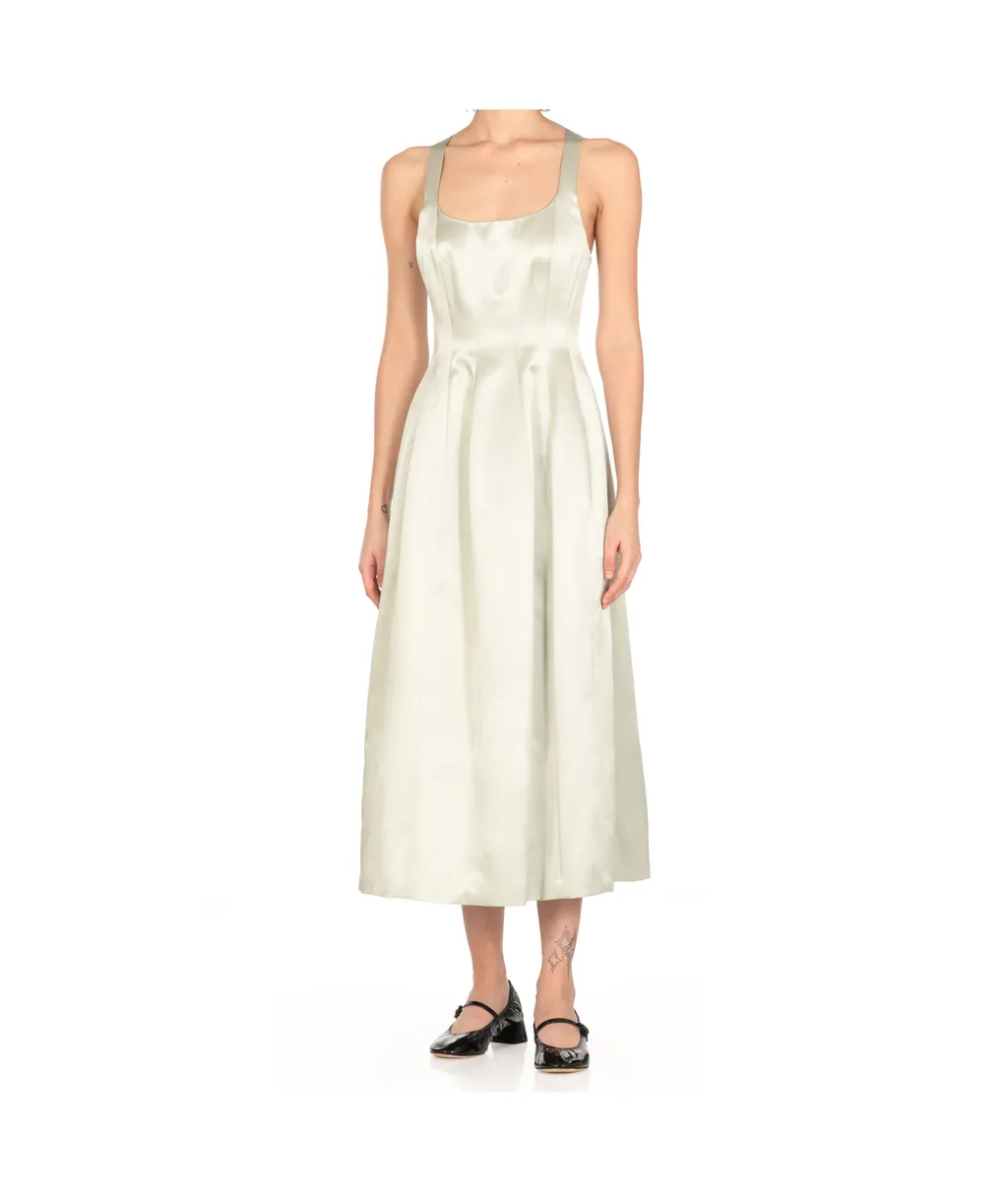 Philosophy Di Lorenzo Serafini Crossover Shoulder Strap Midi Satin Dress