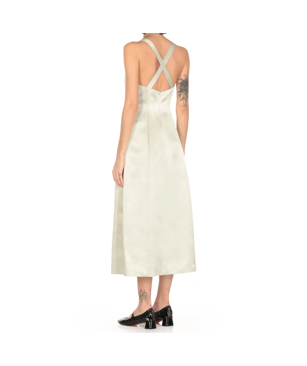 Philosophy Di Lorenzo Serafini Crossover Shoulder Strap Midi Satin Dress