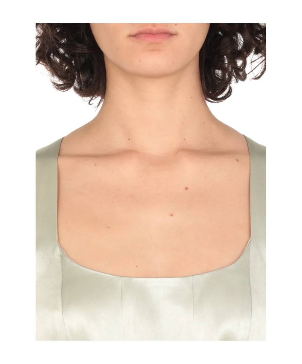 Philosophy Di Lorenzo Serafini Crossover Shoulder Strap Midi Satin Dress