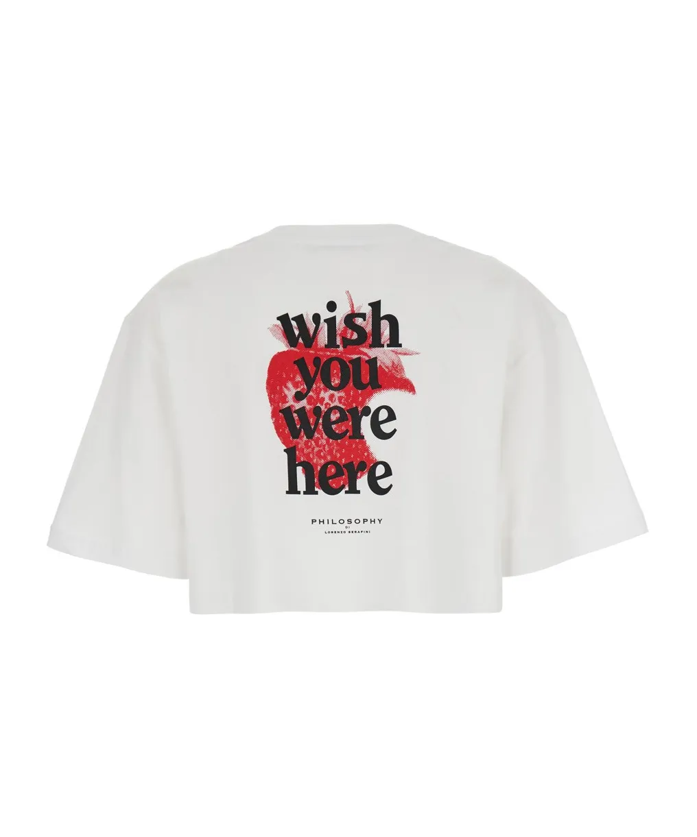 Philosophy Di Lorenzo Serafini Logo Printed Cropped T-Shirt