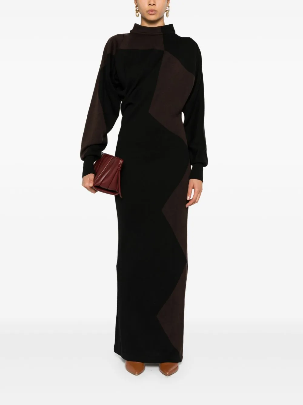 Scoop-Back Knitted Maxi Dress