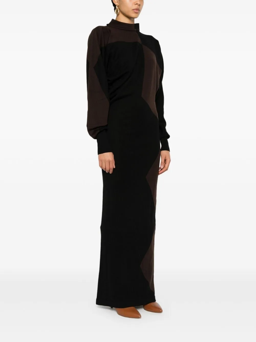 Scoop-Back Knitted Maxi Dress