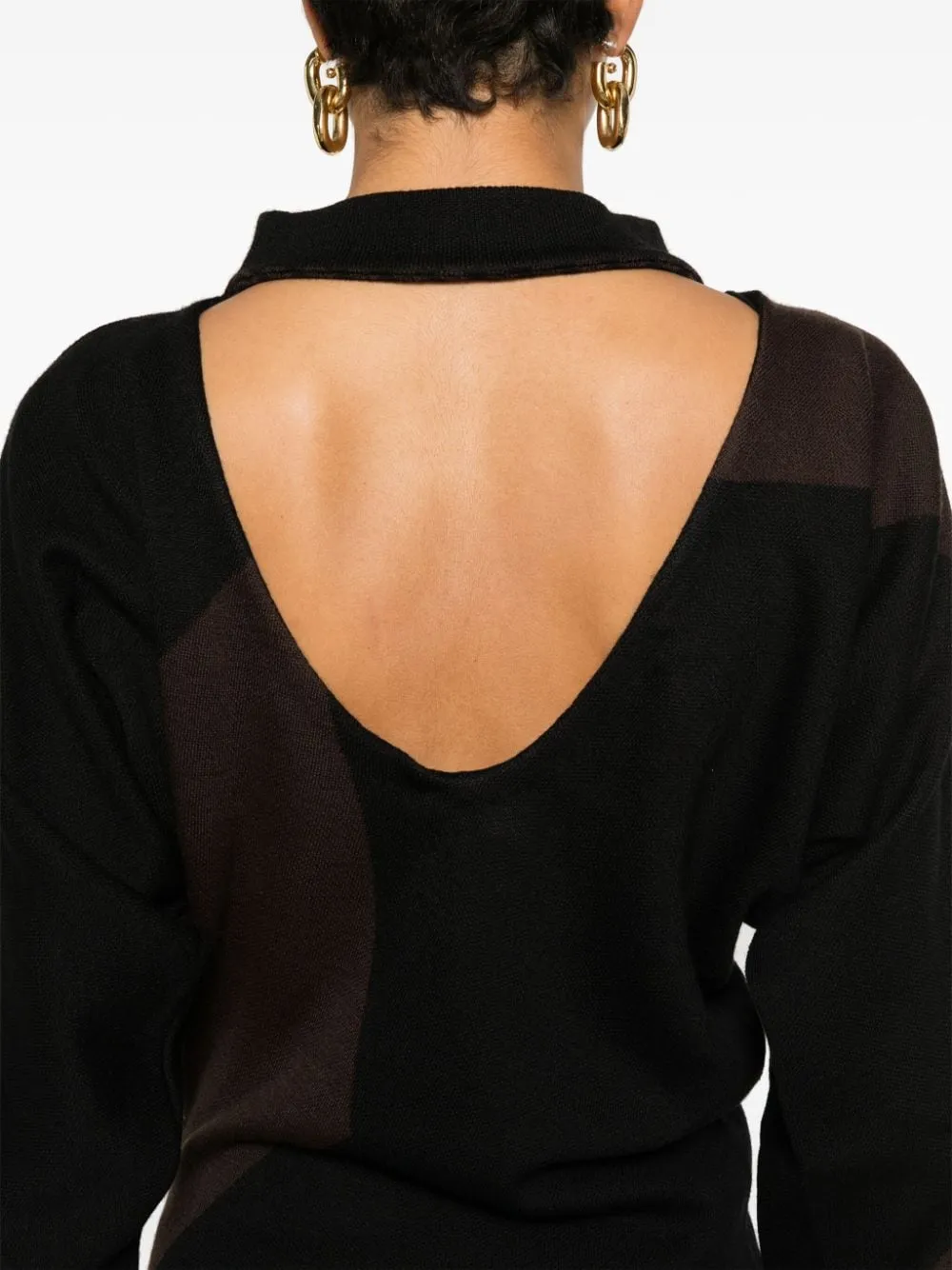 Scoop-Back Knitted Maxi Dress