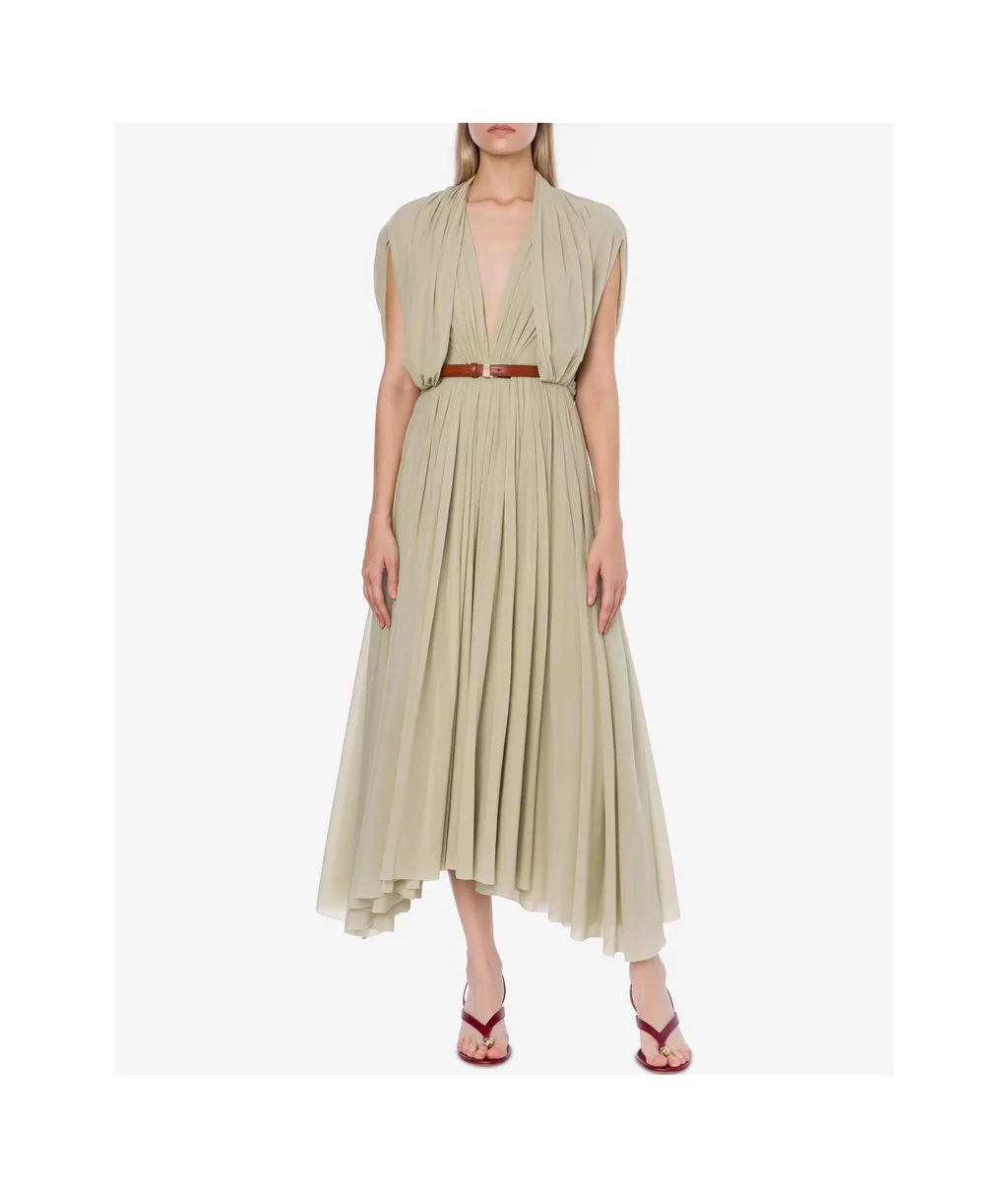 Philosophy Di Lorenzo Serafini Draped Pleated Midi Dress