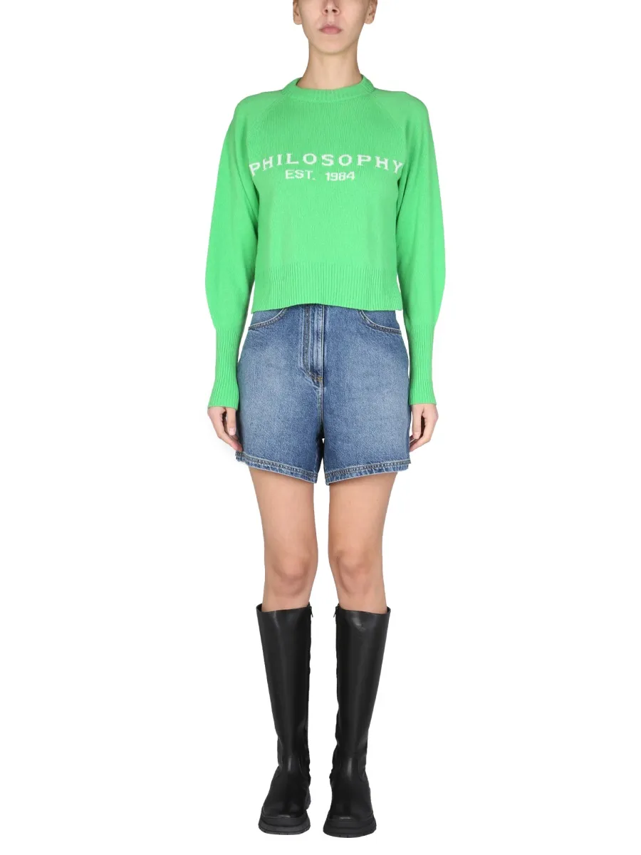 Intarsia-Knit Logo Jumper
