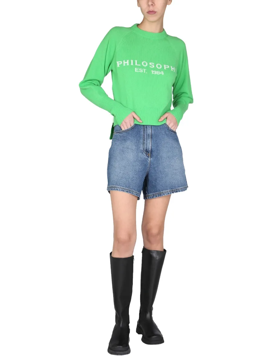 Intarsia-Knit Logo Jumper