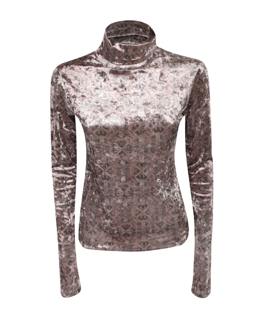 Geometric High-Collar Sweater