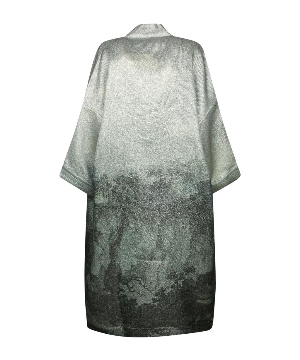 Metallic Jacquard Kimono Coat