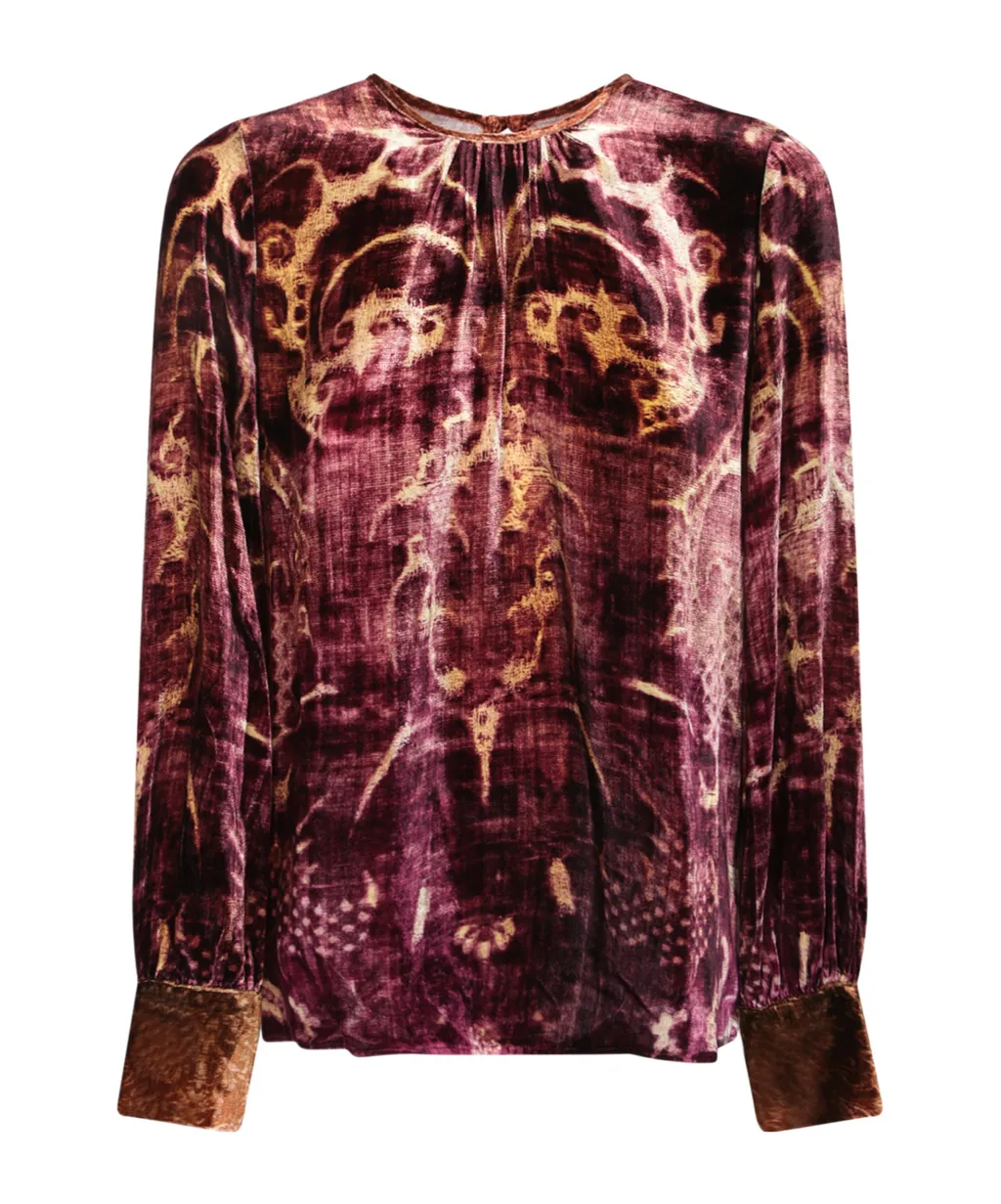 Printed Velvet Blouse, 1