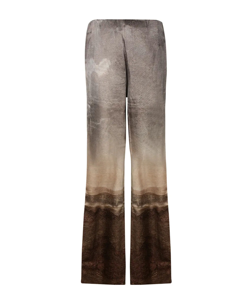 Landscape Print Wide-Leg Trousers