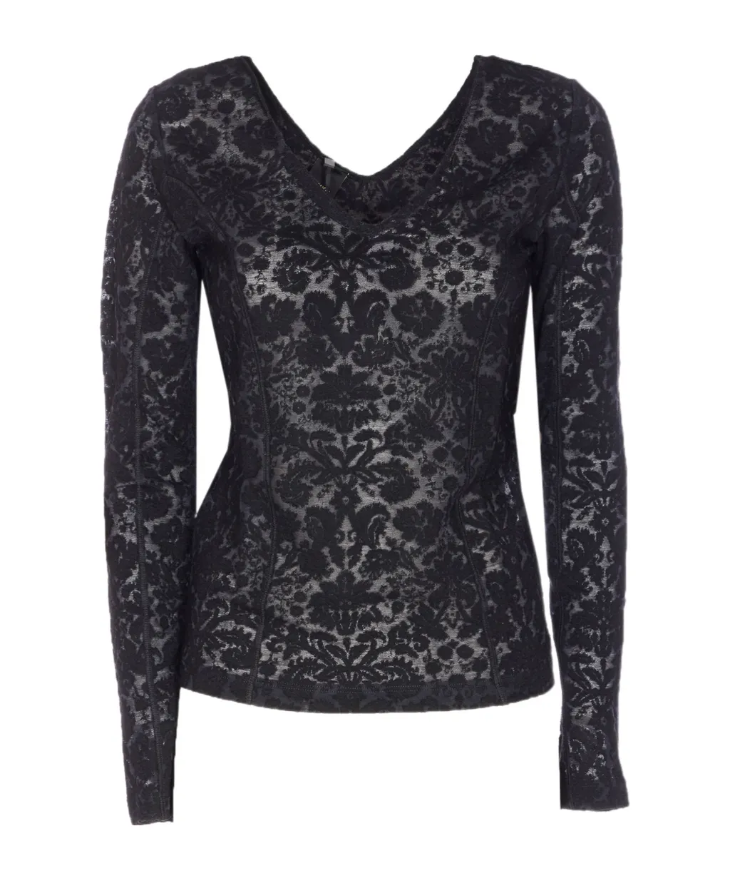 Pinko V-Neck Lace Top