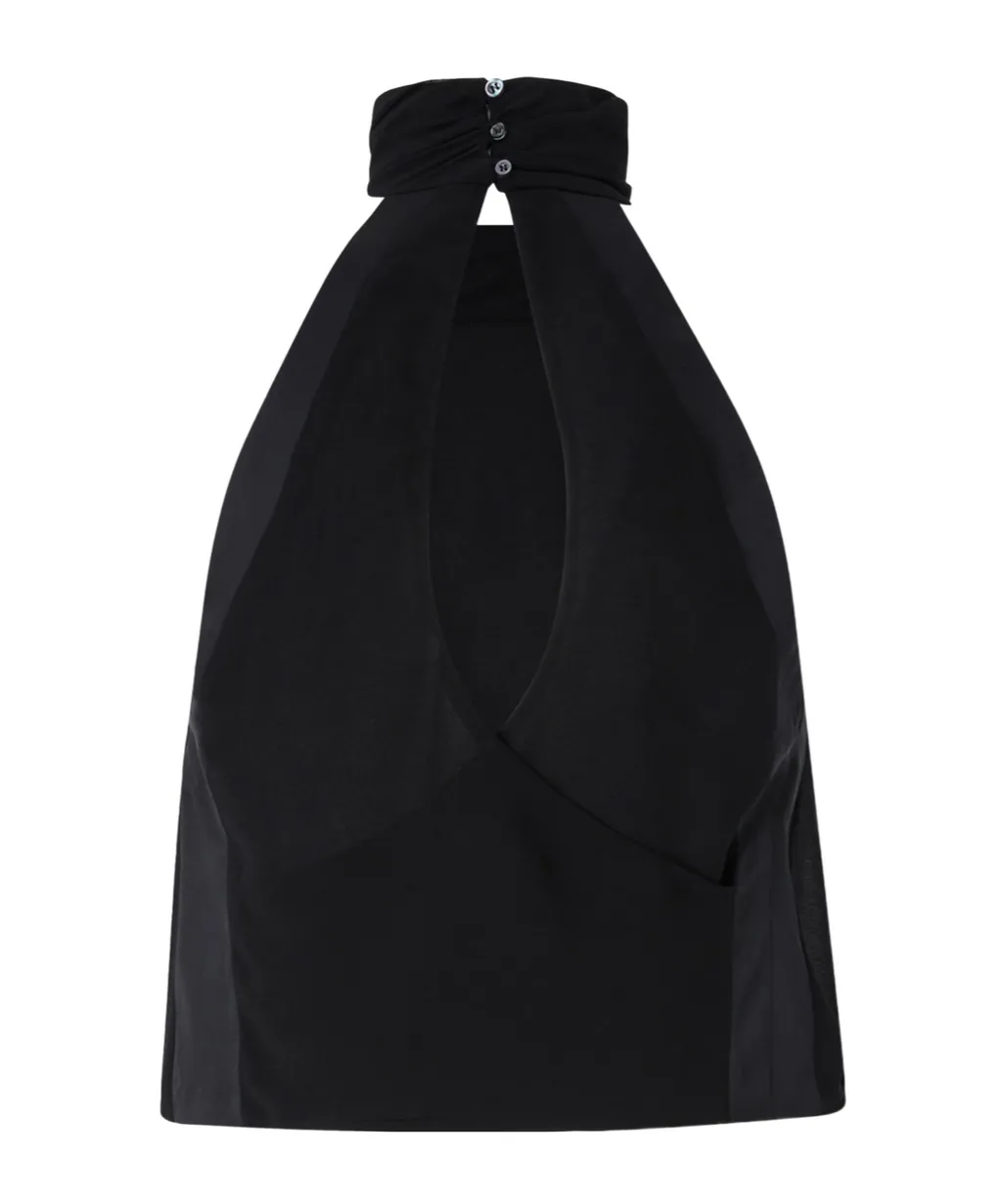 Halter-Neck Satin Top
