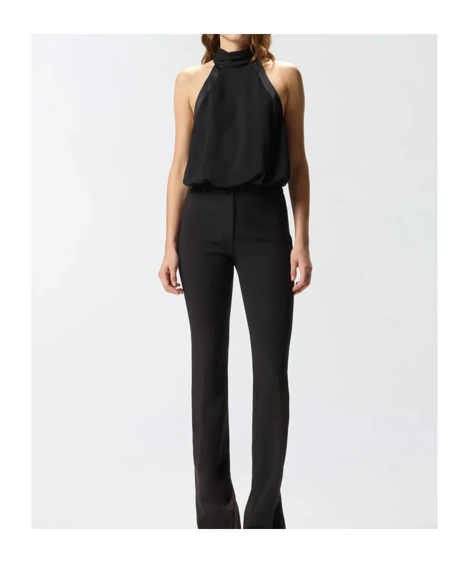 Halter-Neck Satin Top