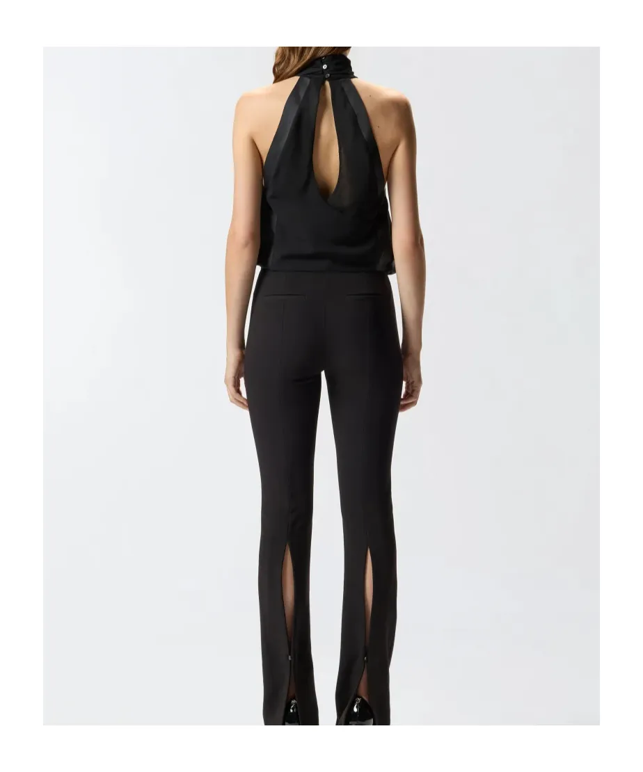 Halter-Neck Satin Top