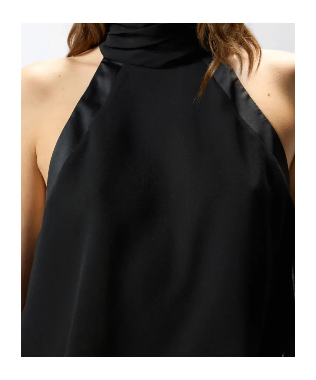 Halter-Neck Satin Top