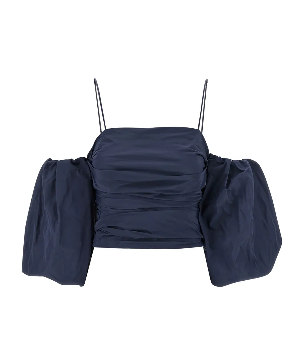 Pallottoliere Crop Puff Sleeves Top