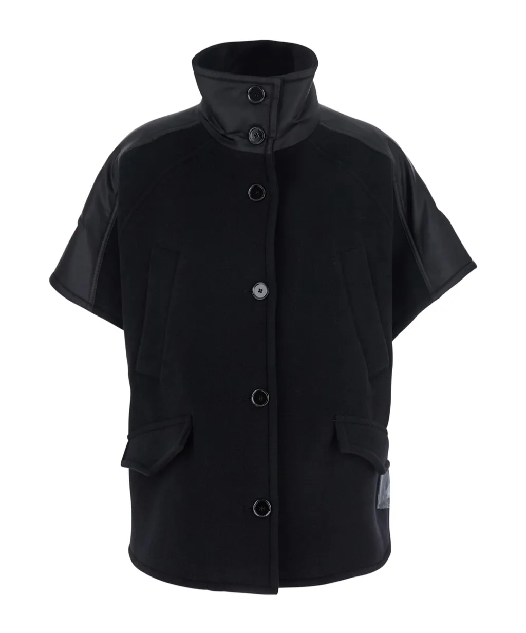 Short-Sleeved Stand-Up Collar Jacket