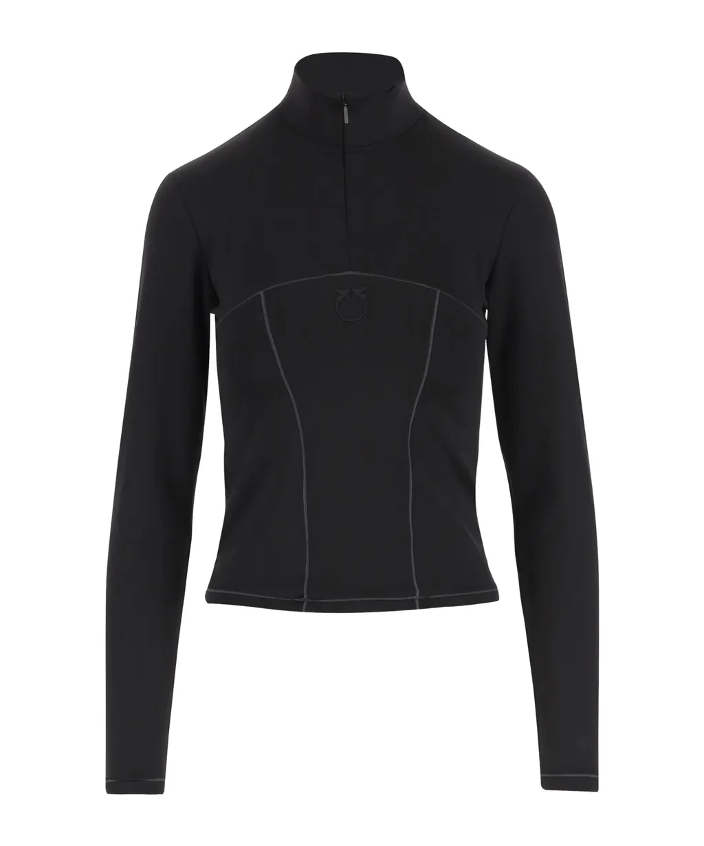 Long-Sleeved Half-Zipped Top