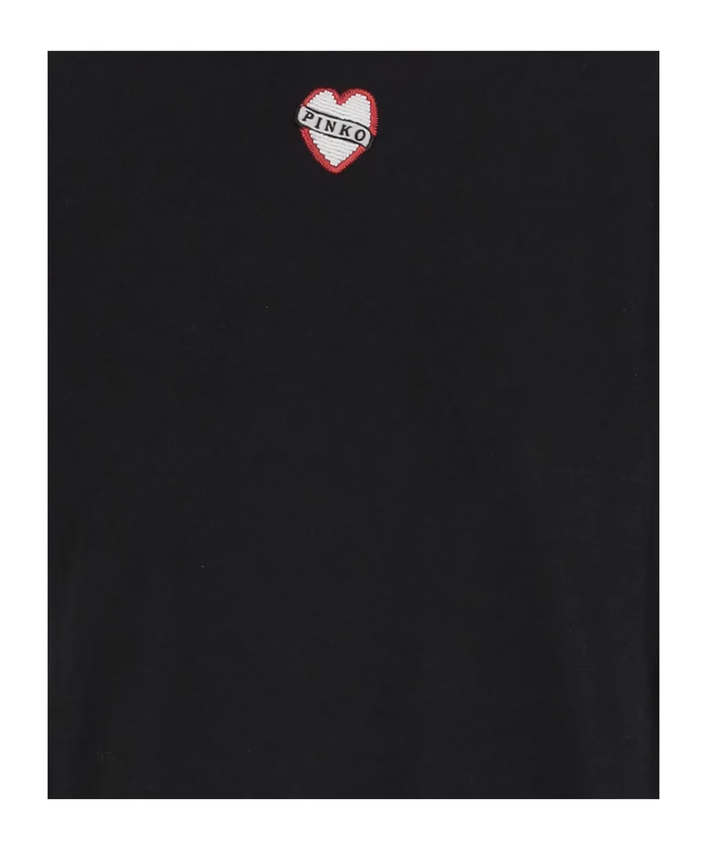 Heart-Embellished Cotton T-Shirt