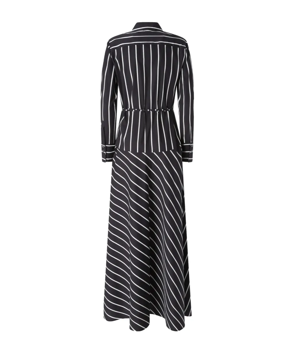 Diagonal-Stripe Shirt Dress