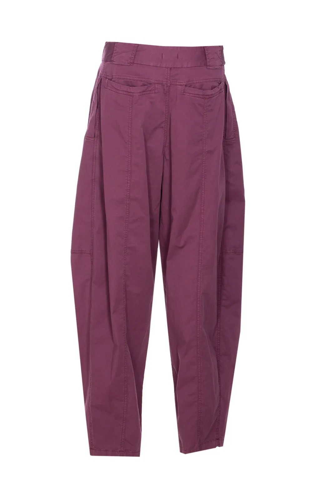 Belted Wide Leg Tapered Trousers